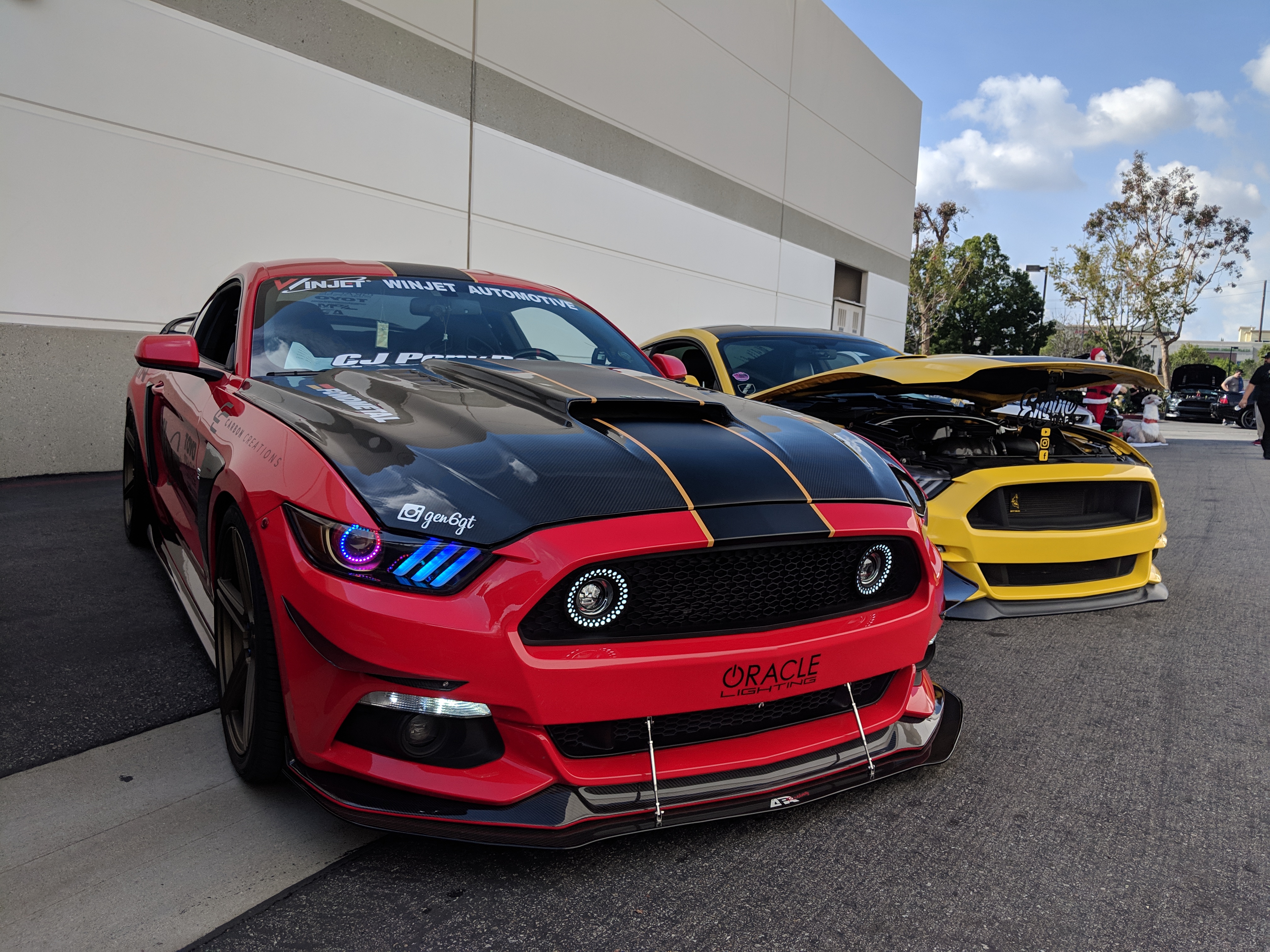 2015-2017 Ford Mustang Pre-Assembled Headlights-Dynamic ColorSHIFT RGB+A-Black Edition